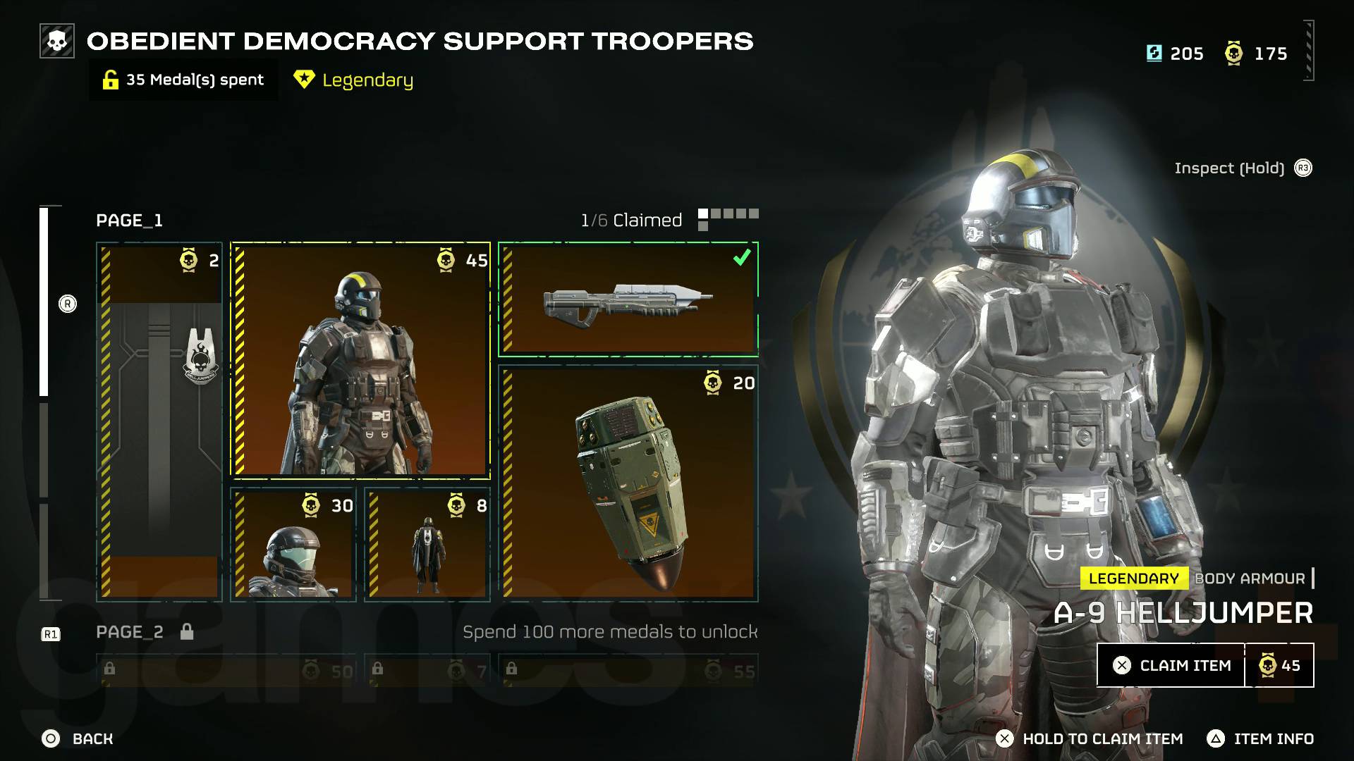 Helldivers 2 Halo Warbond page 1 helljumper armor