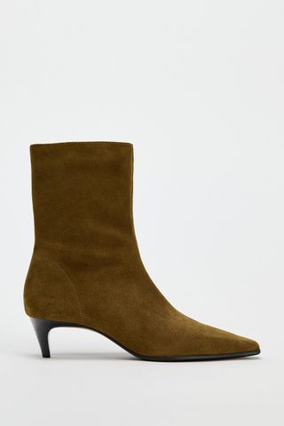 Suede Kitten Heel Ankle Boots