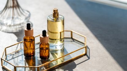 Tray of perfumes