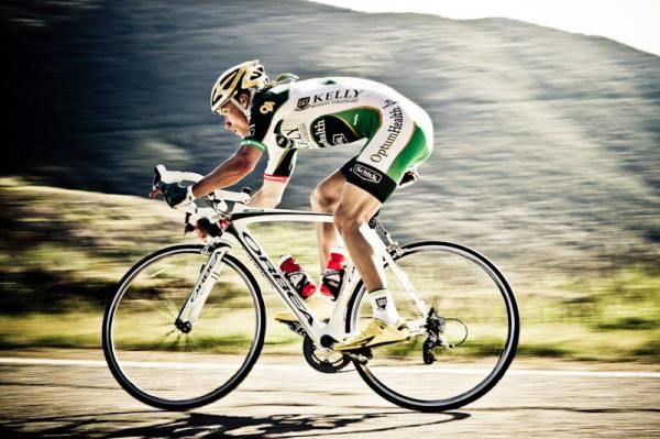Tom Soladay works on his high speed descending skills