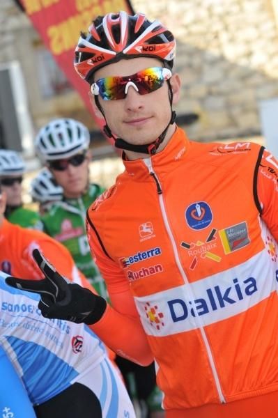 Kevin Lalouette (Roubaix Lille Metropole) at the start