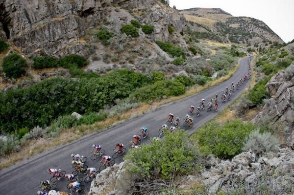 Riding through one of the tight canyons on the way to Mt. Nebo.