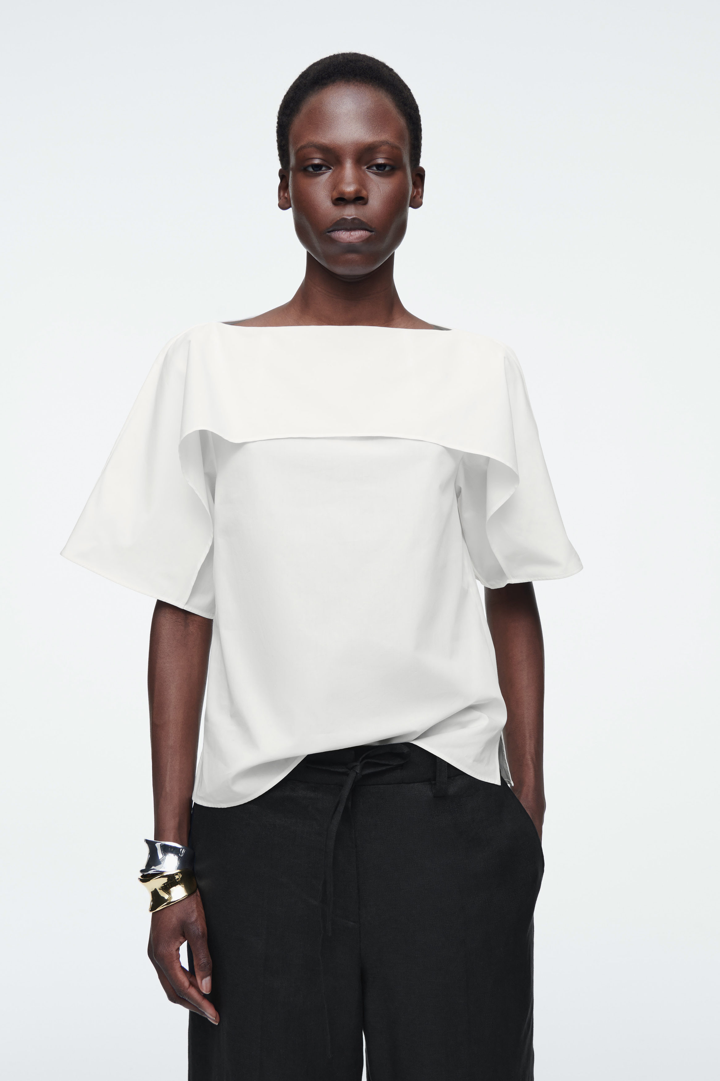 Draped Cotton Top