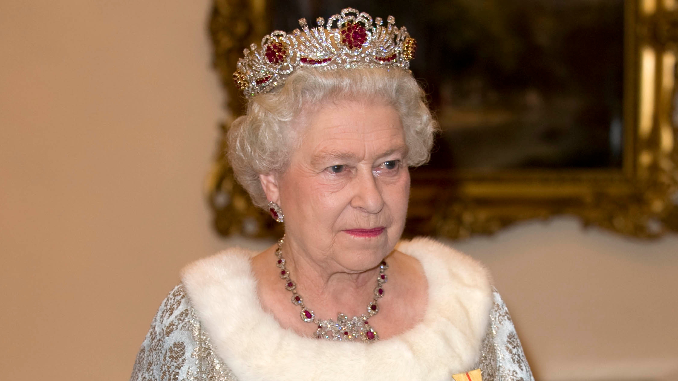 Queen Elizabeth ll attends a State Banquet at Brdo Castle on the first day of a State Visit to Slovenia on October 21, 2008