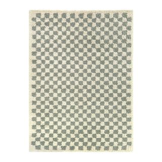 Covey Plush Checkered Thick Shag Area Rug