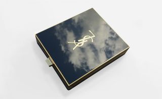 Saint Laurent minaudière, black mirrored Plexiglass with YSL on the top in gold