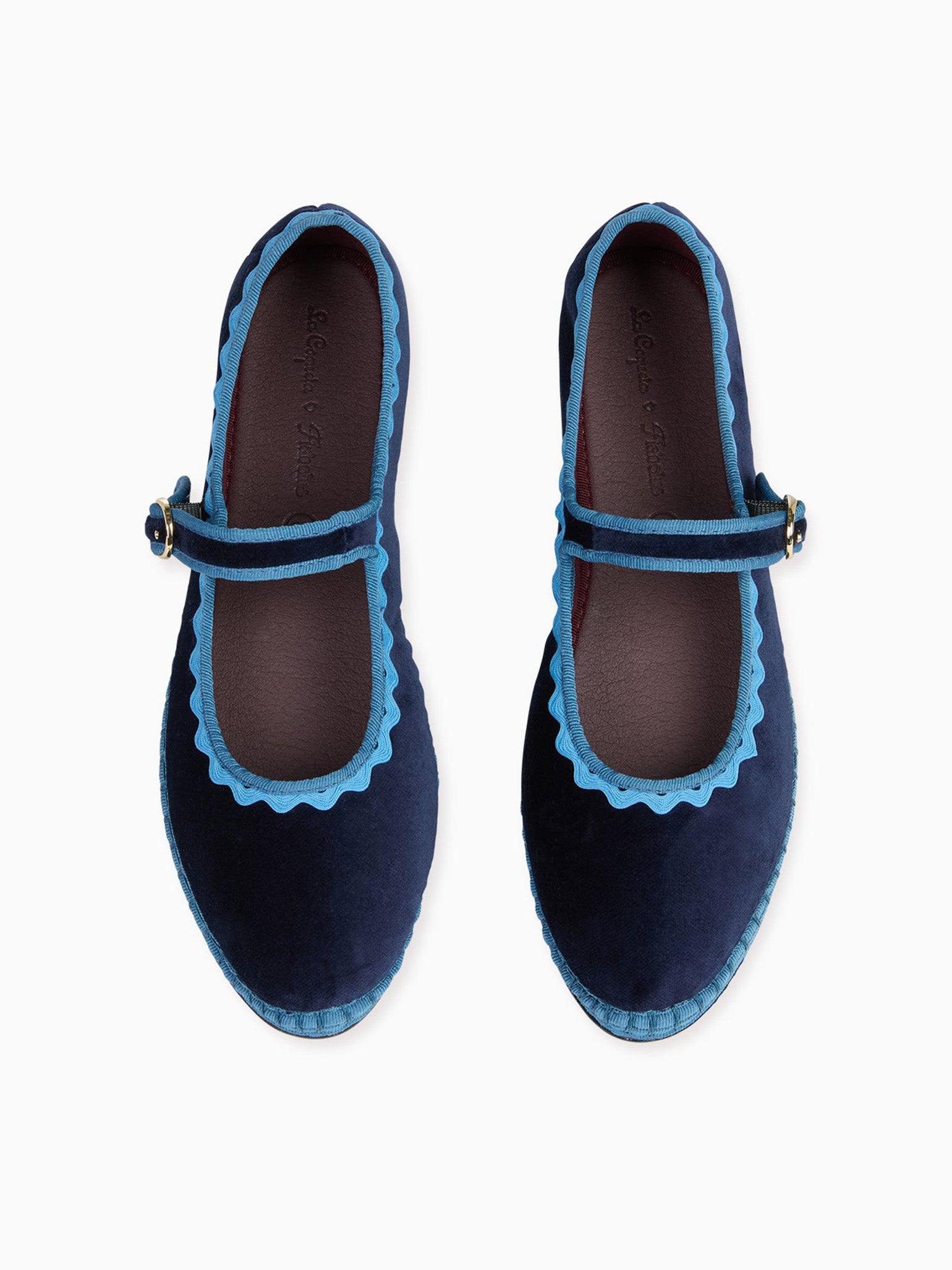 Flabelus X La Coqueta Woman Light Blue Velvet Mary Jane Shoes
