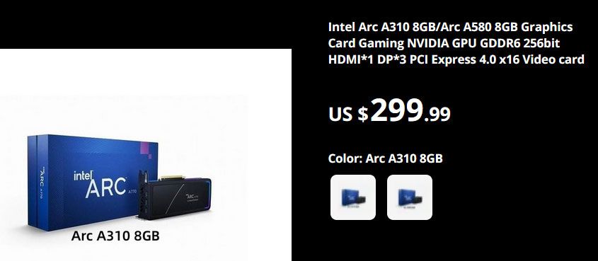 Intel Arc A580 Listed On AliExpress For $336 | Tom's Hardware