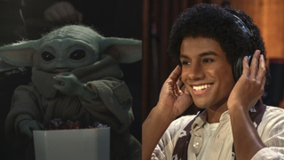 Grogu in The Mandalorian And Grogu and Jaafar Jackson as Michael Jackson in Michael