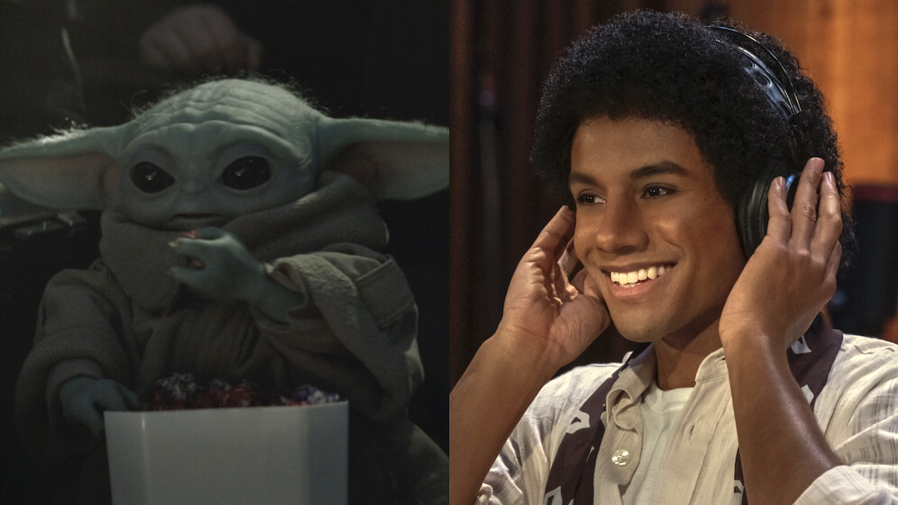 Grogu in The Mandalorian And Grogu and Jaafar Jackson as Michael Jackson in Michael