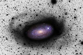 Distant, Big Galaxies Caught Cannibalizing Smaller Ones