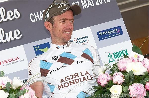 Sebastian Hinault (AG2R) on the podium of Boucles de l'Aulne