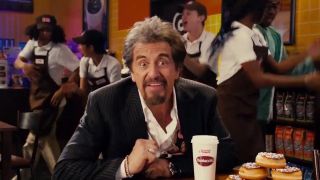 Al Pacino sitting in donut shop in Jack and Jill