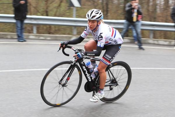 British road Champion, Emma Pooley (Garmin-Cervelo) repeated her 2008 solo victory in the first World Cup of the season at Trofeo Binda
