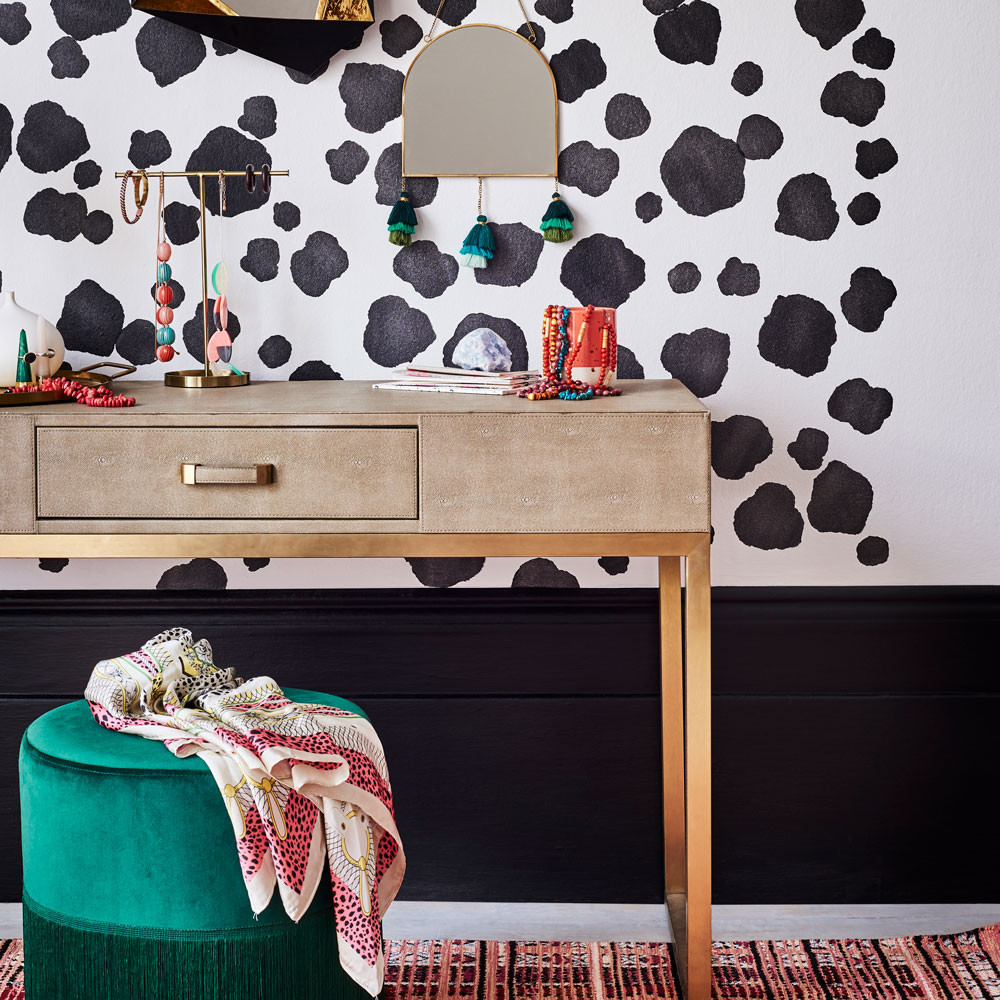 dalmatian spots on white wall