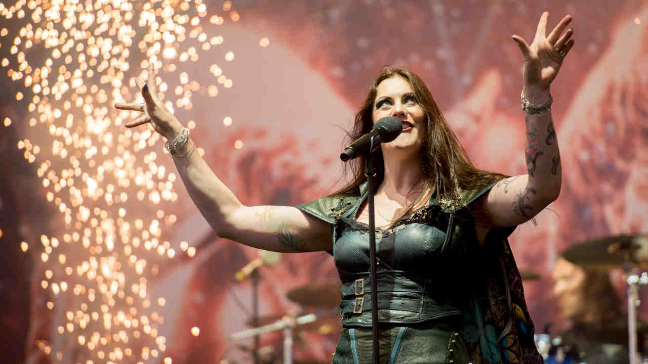Nightwish’s Floor Jansen performing onstage in 2015