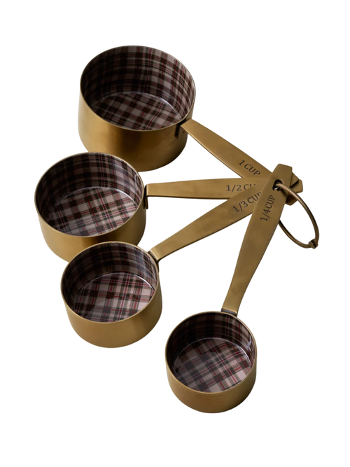 Brass + Enamel Plaid Measuring Cup