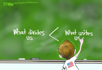Political cartoon U.S. American unity Party politics