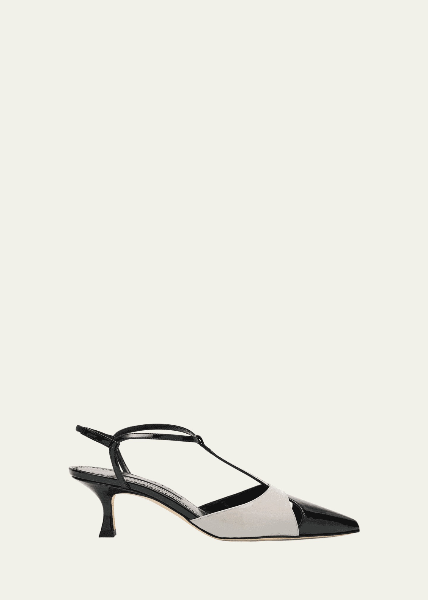 bergdorfgoodman, Turgimod Bicolor Patent Leather T-Strap Pumps