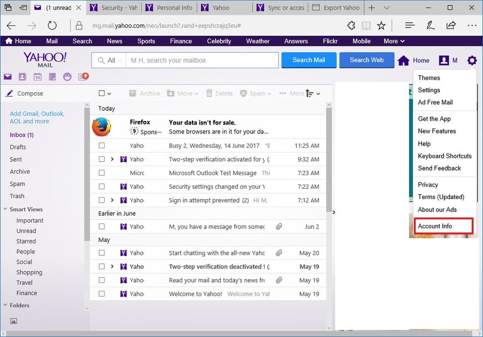 How to configure a Yahoo email account on the Outlook 2016 desktop app ...