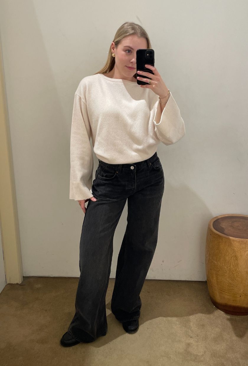 Florrie wears Reformation Cay Jeans