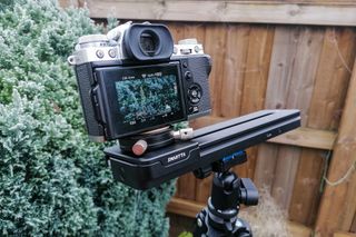 mirrorless camera on slider