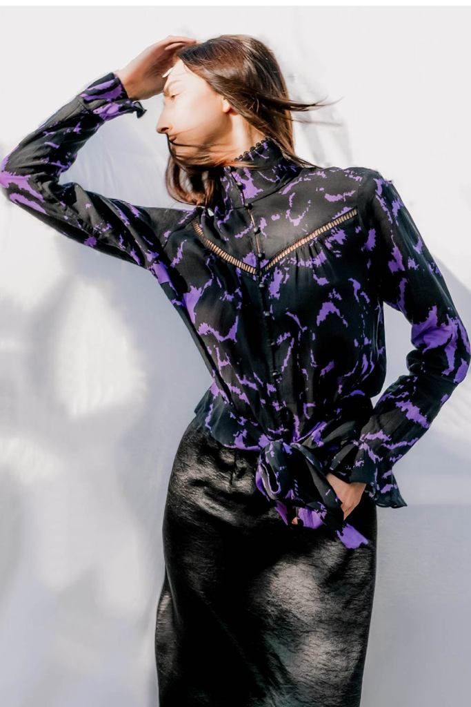Hope For Flowers Dense Floral Violet Blouse