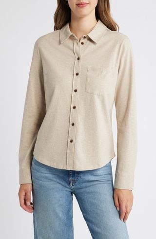 Knit Button-Up Shirt