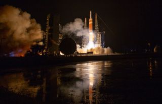 The United Launch Alliance Delta IV rocket carrying NASA's Parker Solar Probe launches from Cape Canaveral Air Force Station, Florida on Aug. 12, 2018. It is the first mission ever to attempt to touch the sun.