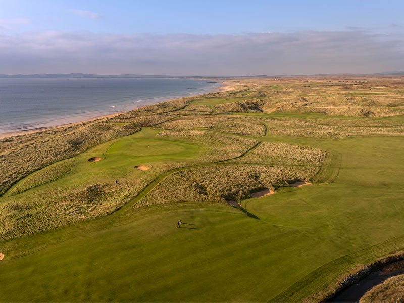 The 2nd fairway and 3rd green at The Machrie