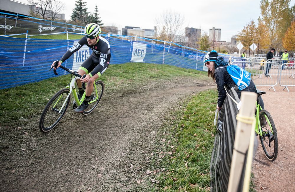 Gabby Durrin cheers on her Neon Velo husband