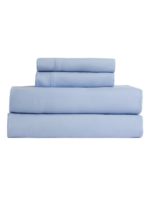 European Linen Stripe Sheet Set in Marina