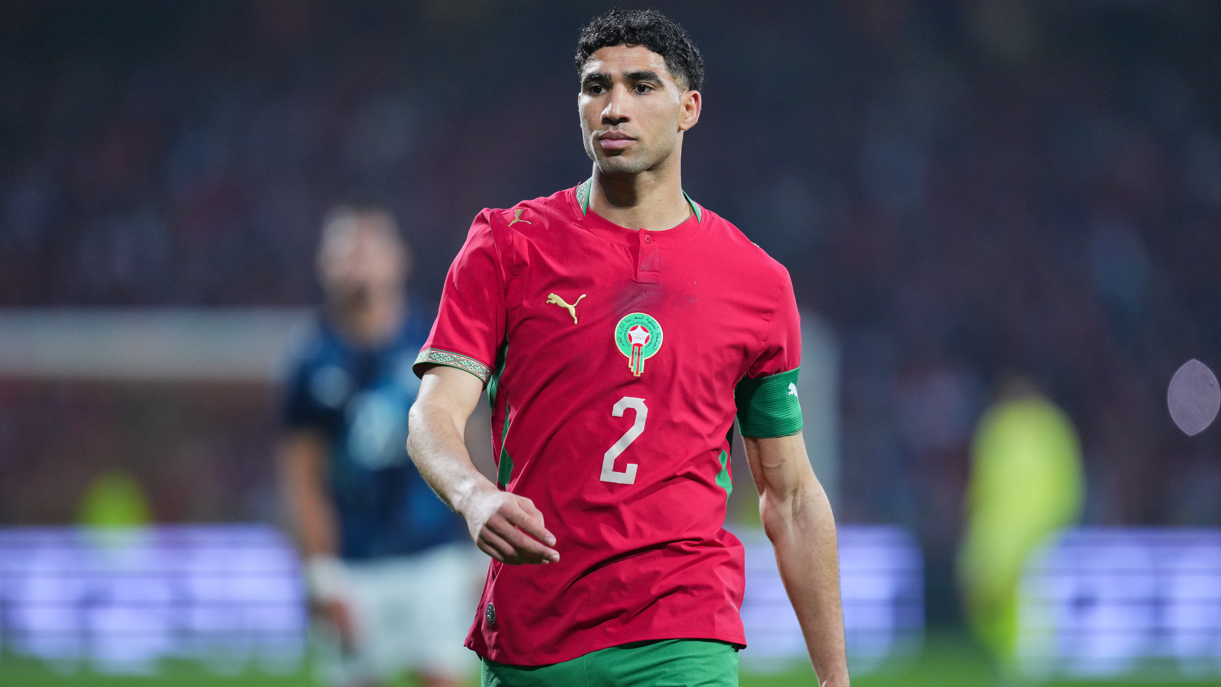 Achraf Hakimi playing for Morocco against Paraguay ahead of the 2026 World Cup