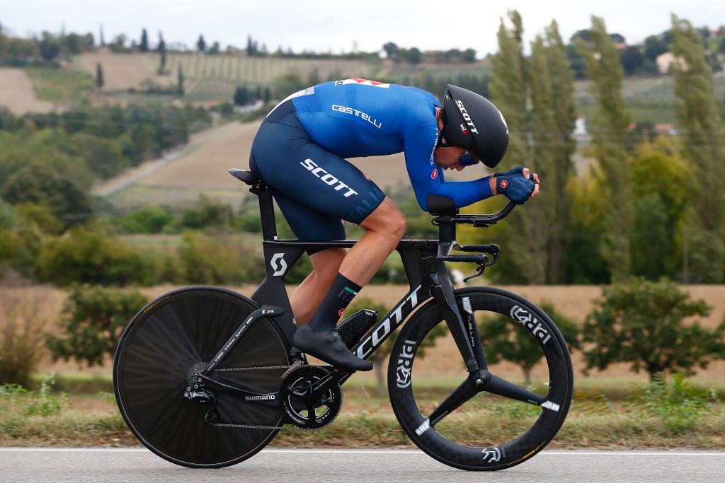 IMOLA ITALY SEPTEMBER 25 Edoardo Affini of Italy during the 93rd UCI Road World Championships 2020 Men Elite Individual Time Trial a 317km race from Imola to Imola Autodromo Enzo e Dino Ferrari ITT ImolaEr2020 Imola2020 on September 25 2020 in Imola Italy Photo by Bas CzerwinskiGetty Images