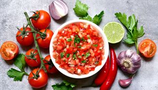 Salsa with fresh vegetables