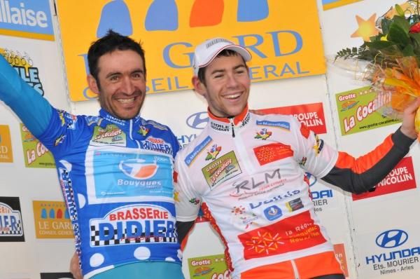 Mountains leader Laurent Lefevre (Bbox Bouygues Telecom) and best young rider Arnaud Molmy (Roubaix Lille Metropole).