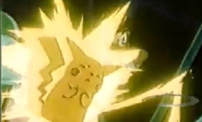 Pikachu, in a screen grab from the controversial Pokemon episode that induced symptoms of epilepsy in hundreds of viewers.