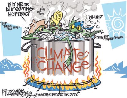 Editorial Cartoon U.S. climate change frogs
