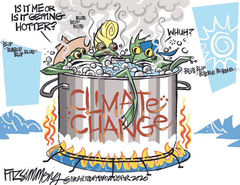 Editorial Cartoon U.S. climate change frogs