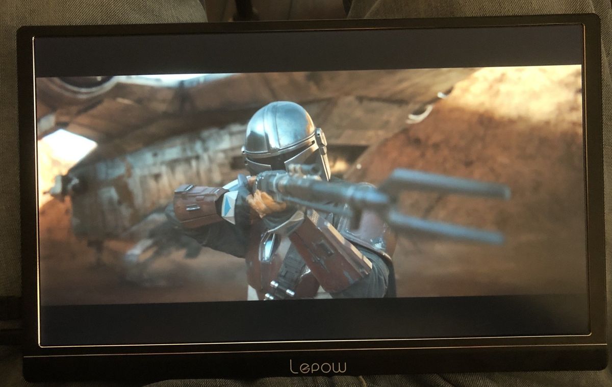 The Mandalorian on the Lepow monitor.