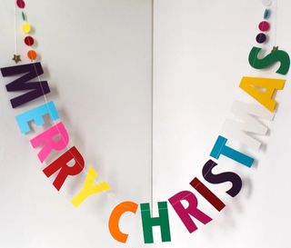 Merry Christmas paper garland from Etsy
