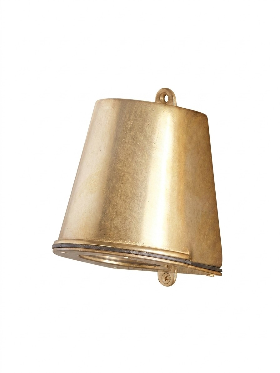 Pooky Lighting, Cochrane Ip54 Mast Light in Natural Unlacquered Brass