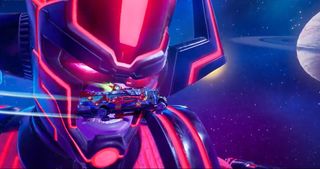 Fornite launched players into space on laser-firing buses to fight the giant Galactus, Devourer of Worlds, in an epic live event to end Chapter 2, Season 5 on Dec. 1, 2020.