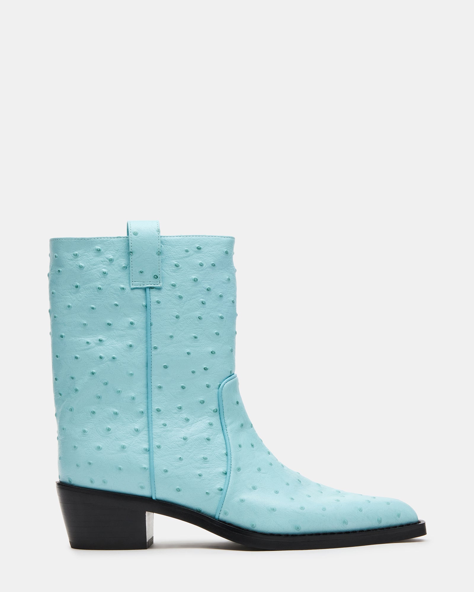 Vinny Ostrich Turquoise Leather