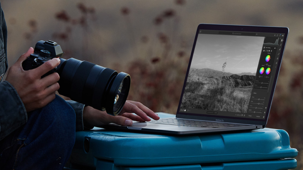 Apple MacBook Air M1 being used by a photographer
