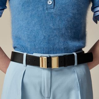 J.Crew, Double Buckle Belt in Italian Leather