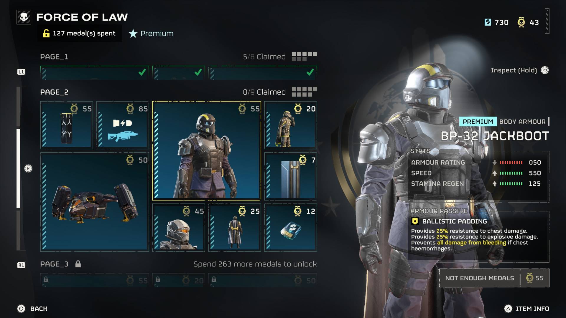 Helldivers 2 Force of Law Warbond page 2 jackboot armor
