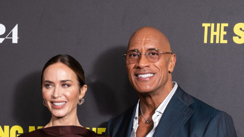 LONDON, ENGLAND - SEPTEMBER 24: Emily Blunt and Dwayne Johnson attend the &quot;The Smashing Machine&quot; UK special screening at BAFTA on September 24, 2025 in London, England.