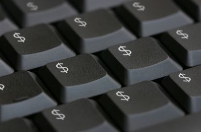 Computer keyboard with dollar signs