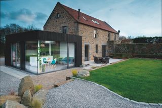 kitchen side extension to barn conversion